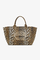 Bolso tote de lona de gran tamaño con estampado de leopardo